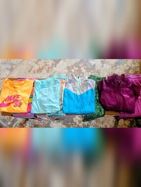 LOT Loved Nike Big Girls Sz Small (7-8) Active - Gray, Pink, Green, Orange